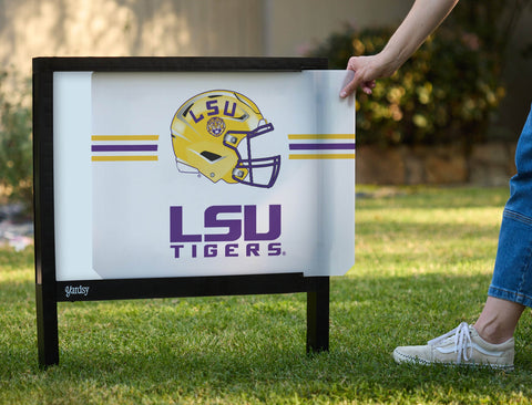 Lsu Tigers Helmet Stripes White Yardsy Sign yard sign