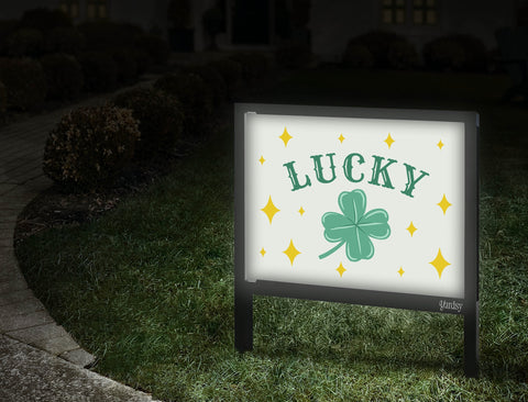 Lucky Clover Yardsy Sign Walkway