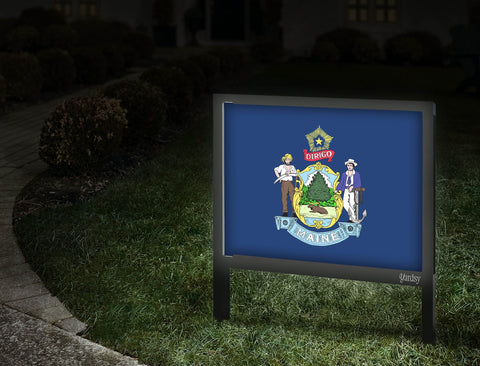 Maine Flag Yardsy Sign Walkway