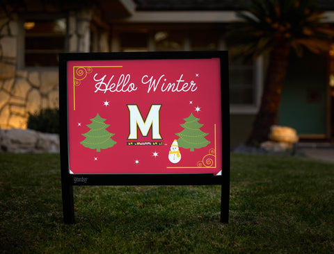 Maryland Hello Winter Yardsy Sign yard sign