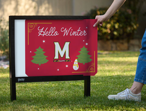 Maryland Hello Winter Yardsy Sign yard sign