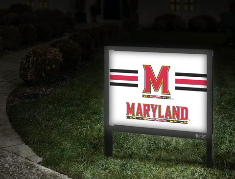 Maryland M Stripes White Yardsy Sign Walkway
