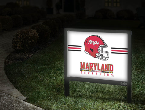 Maryland Terrapins Helmet Stripes White Yardsy Sign Walkway
