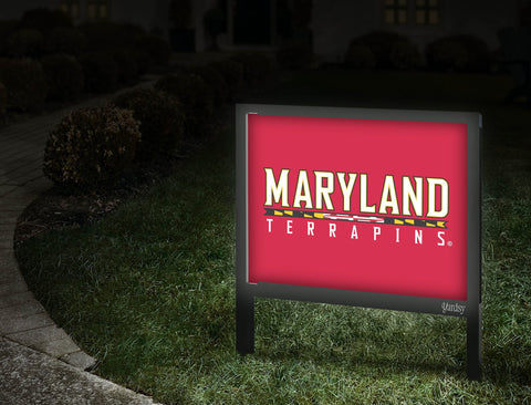 Maryland Terrapins Wordmark Red Yardsy Sign