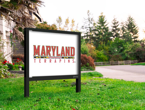 Maryland Terrapins Wordmark White Yardsy Sign