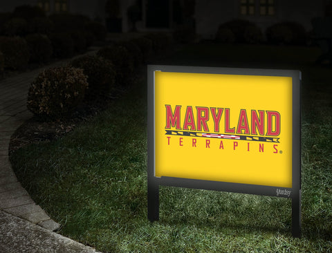 Maryland Terrapins Wordmark Yellow Yardsy Sign