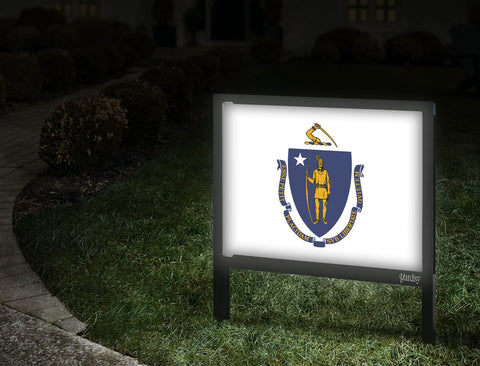 Massachusetts Flag Yardsy Sign Walkway