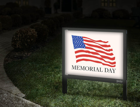 Memorial Day Flag Yardsy Sign Walkway