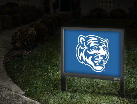 Memphis Tiger Head Blue Yard Sign V2 Walkway