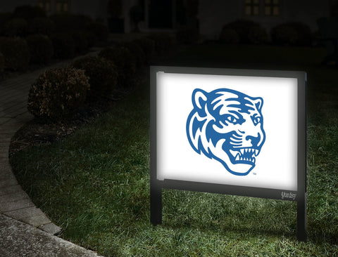 Memphis Tiger Head White Yard Sign V2 Walkway
