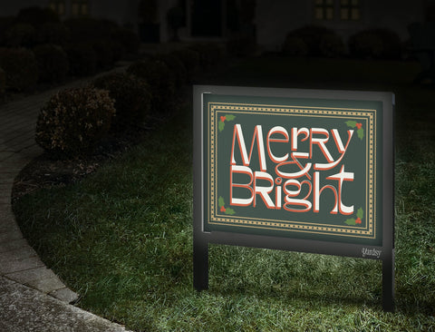 Merry And Bright Yard Sign Walkway