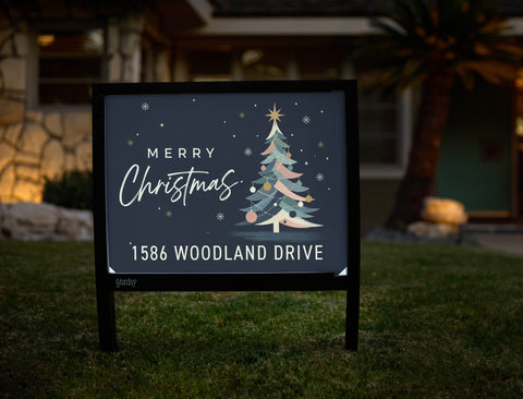 Merry Christmas Colorful Tree Custom Yardsy Sign yard sign