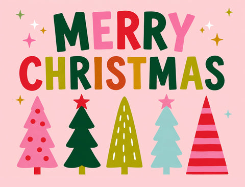 Merry Christmas Playful Trees Yardsy Sign yard sign