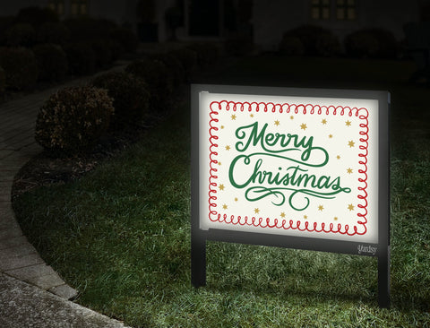 Merry Christmas Script Yardsy Sign Walkway.Jpg