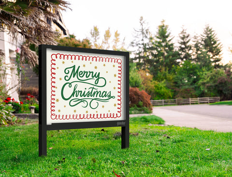 Merry Christmas Script Yardsy Sign Yard.Jpg