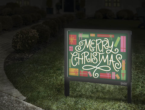 Merry Christmas Yard Sign Walkway