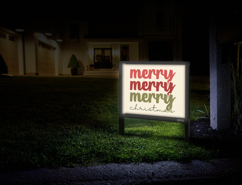 Merry Merry Merry Christmas Yardsy Sign Mailbox