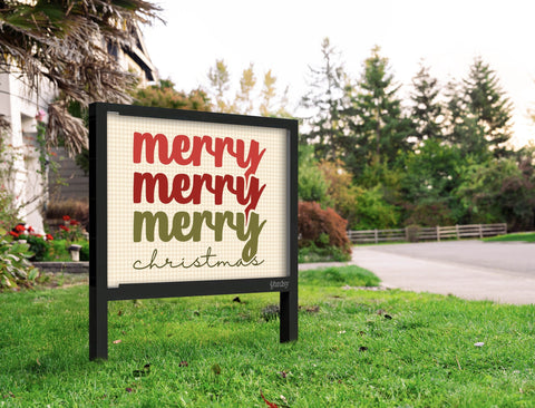 Merry Merry Merry Christmas Yardsy Sign Yard