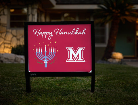 Miami Happy Hanukkah Yardsy Sign yard sign