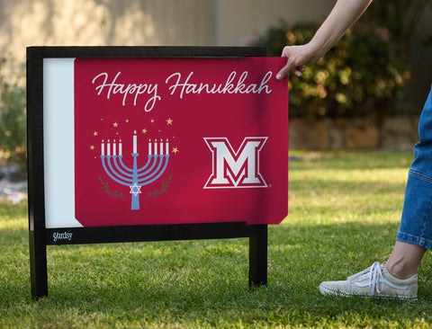 Miami Happy Hanukkah Yardsy Sign yard sign