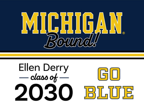 Michigan College Bound Custom Yardsy Sign yard sign