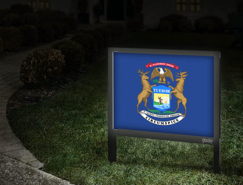 Michigan Flag Yardsy Sign Walkway