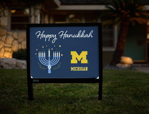 Michigan Happy Hanukkah Yardsy Sign yard sign