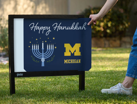 Michigan Happy Hanukkah Yardsy Sign yard sign