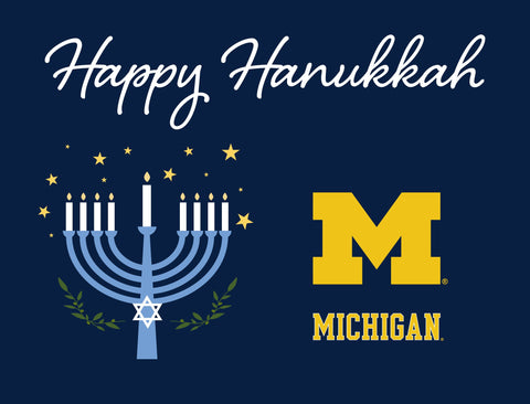 Michigan Happy Hanukkah Yardsy Sign yard sign
