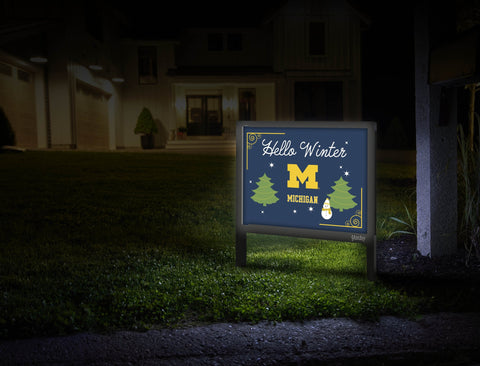 Michigan Hello Winter Yardsy Sign