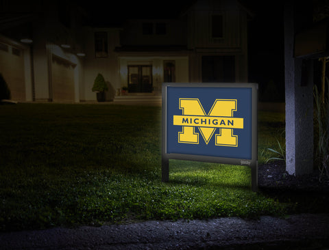 Michigan M Blue Yardsy Sign Mailbox.Jpg