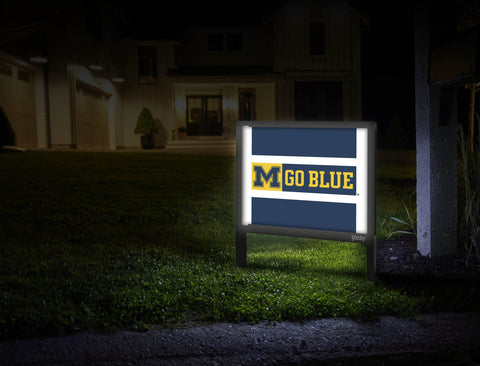 Michigan M Go Blue Block Blue Yardsy Sign