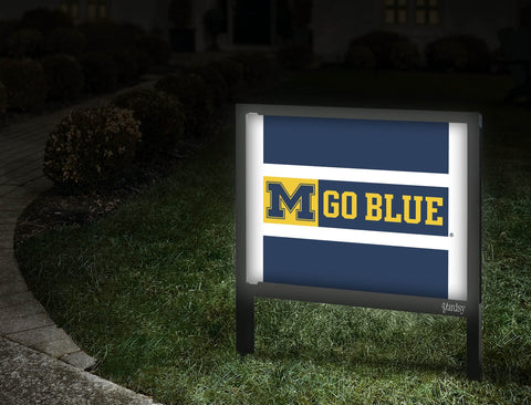 Michigan M Go Blue Block Blue Yardsy Sign Walkway