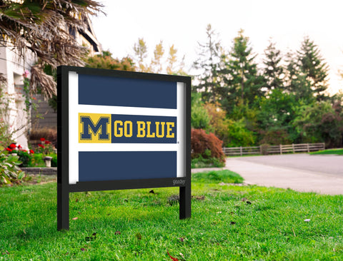 Michigan M Go Blue Block Blue Yardsy Sign