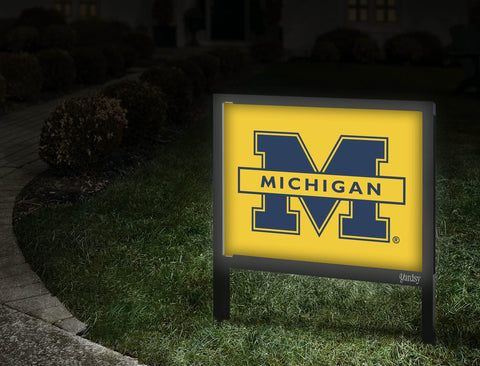 Michigan M Maize Yellow Yardsy Sign Walkway