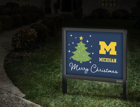 Michigan Merry Christmas Yardsy Sign Walkway.Jpg