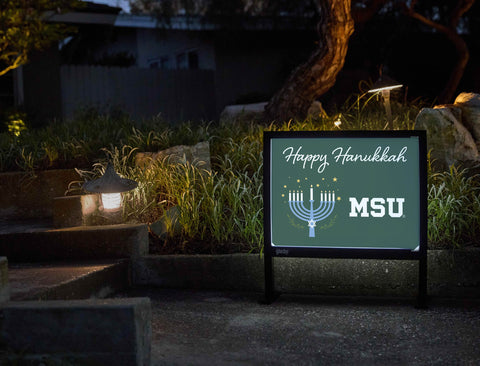 Michigan State Happy Hanukkah Yardsy Sign yard sign