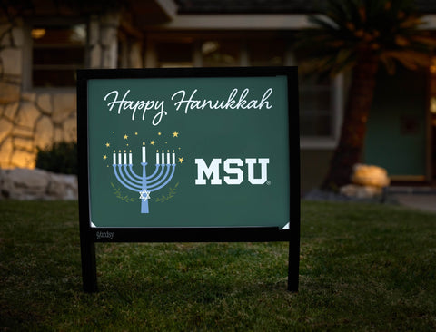 Michigan State Happy Hanukkah Yardsy Sign yard sign