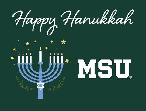 Michigan State Happy Hanukkah Yardsy Sign yard sign