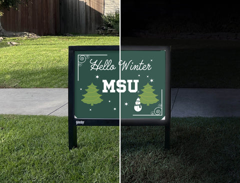 Michigan State Hello Winter Yardsy Sign yard sign