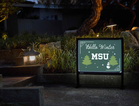 Michigan State Hello Winter Yardsy Sign yard sign