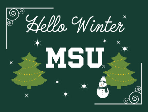 Michigan State Hello Winter Yardsy Sign yard sign