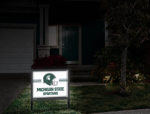 Michigan State Spartans Helmet Stripes White Yardsy Sign Front Door