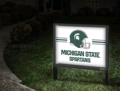 Michigan State Spartans Helmet Stripes White Yardsy Sign Walkway