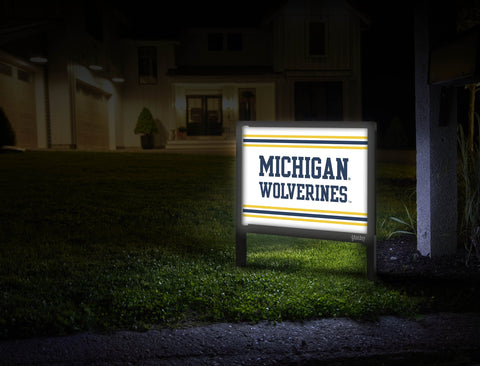 Michigan Wolverines Block White Yardsy Sign