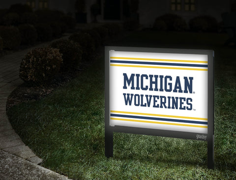 Michigan Wolverines Block White Yardsy Sign Walkway