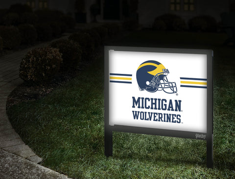 Michigan Wolverines Helmet White Yardsy Sign Walkway