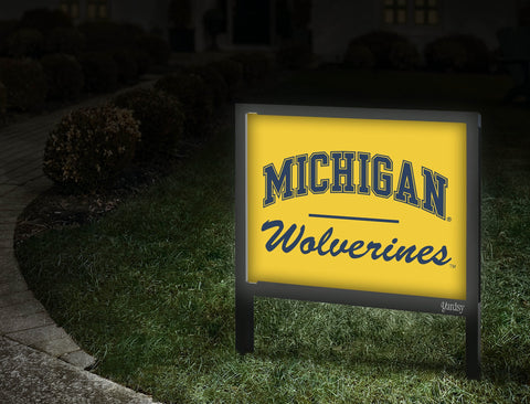Michigan Wolverines Script Maize Yellow Yardsy Sign