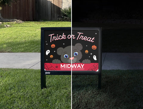 Midway District Halloween Trick Or Treat Yardsy Sign yard sign
