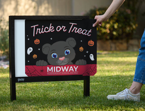 Midway District Halloween Trick Or Treat Yardsy Sign yard sign